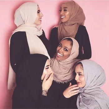 Naujas Atvykimo Šalikas Moterims Medvilnės Šaliko Kutai Kietas Hijab Šalikas Populiarus Duslintuvo Skaros, Minkštas Islamo Musulmonų Kaklaskarės, Galvos Tvarstį