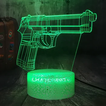 Naujas Battle Royale Žaidimas PUBG TPS pistoletas Pistoletas, Šautuvas LED Optinė iliuzija Stalo Lempa 7 Spalvų Nakties Šviesos lempos Ginklų Entuziastai