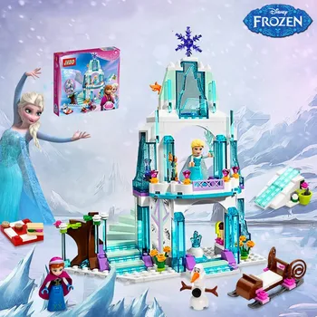Naujas Disney Užšaldyti Princesė Elsa Ledo Pilis Princesė Ana Nustatyti Pastato Modelio Blokai Kalėdų Dovana, Žaislų Mergaitėms
