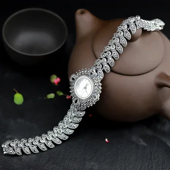 Naujas elegantiškas verslo 925 sterlingas sidabro moterų rudenį, apyrankės, laikrodžiai