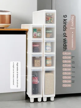 Naujas Japonija Stilius Itin Siauros Siūlės Makiažas Organizatorius Virtuvės Šaldytuvo Kampe Naktiniai Plastikinę Dėžutę Tualeto Laikymo Spintos