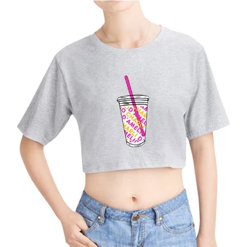 Naujas Kavos Aptaškyti Bamba T-shirt Charli Damelio marškinėliai Brand T-shirts Harajuku Mergina Seksualus Elementas, Hip-hop marškinėliai Topai Tees