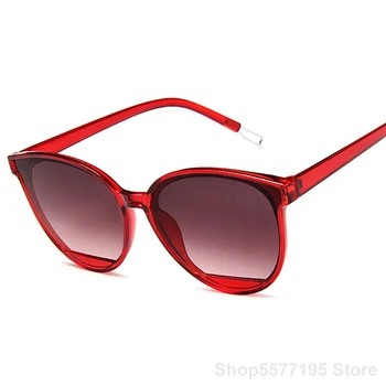 Naujas Klasikinis Ovalo formos Raudona Moterų Akiniai nuo saulės Moterų Derliaus Prabangūs Plastikiniai Markės Dizaineris, Katės Akis, Saulės Akinių Mados UV400