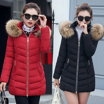 Naujas korėjos žiemos striukė moterims, su gobtuvu parkas ponios drabužiai chaqueta mujer elegantiški paltai ir striukės moterims outwear 2019 BLD1273
