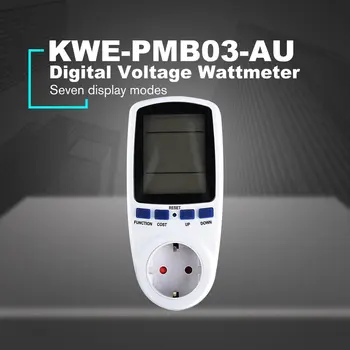 Naujas KWE-PMB01 Kištuko Lizdas, Skaitmeninis Įtampos Wattmeter Energijos Suvartojimas Vatų Energijos Skaitiklis AC Elektros Analizatorius Stebėti