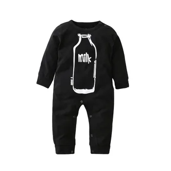 Naujas kūdikiams berniuko drabužių medvilnės naujagimiui mergina drabužius ilgomis rankovėmis butelį pieno spausdinti kūdikių jumpsuit
