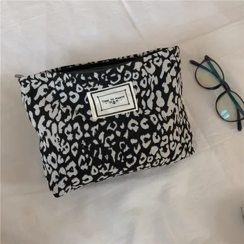 Naujas Leopard Print Kosmetikos Krepšys Korėjos Moterys Pledas Kosmetikos Krepšelį Didelės Talpos Moterų Kelionės Sudaro Saugojimo Krepšys Grožio Atvejais
