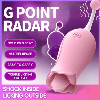 Naujas Liežuvio Vibratoriai Rose Stilių, 10 Vibracijos Greitis G-spot Masažas Žodžiu Lyžis Klitorio Stimuliatorius Sekso Žaislai Moterims