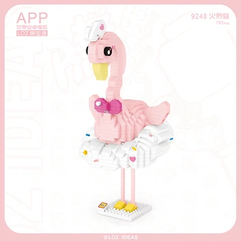 Naujas LOZ Diamond Mini Blokai Žaislas Rožinis Paukštis, Spalvingas Animacinis Liūtas Flamingo Gyvūnų Švietimo Plytos 
