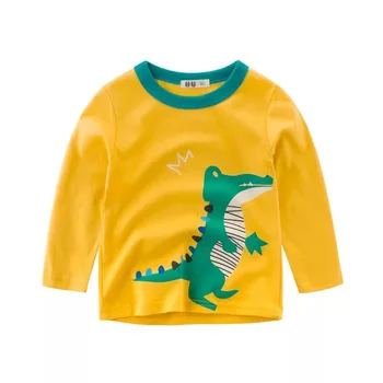 Naujas Mados 2020 M. Pavasarį Ir Rudenį Vaikų Berniukų Drabužiai Dinozaurų Modelio Drabužius, T-marškinėliai ilgomis rankovėmis O-kaklo Kūdikių Berniukų Drabužiai