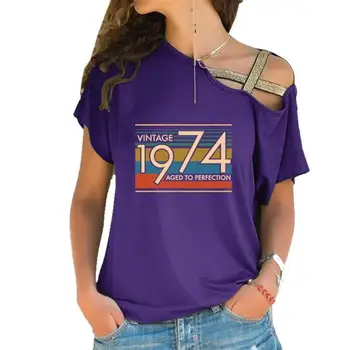Naujas Mados DERLIAUS 1974 Raidžių Spausdinti Kryžiaus Tvarstis, T-Marškinėliai Moterims Plius Dydis Moterų, T-Shirt Harajuku Moterų Marškinėlius Apkarpytą