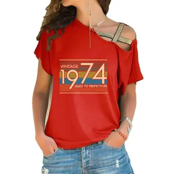 Naujas Mados DERLIAUS 1974 Raidžių Spausdinti Kryžiaus Tvarstis, T-Marškinėliai Moterims Plius Dydis Moterų, T-Shirt Harajuku Moterų Marškinėlius Apkarpytą