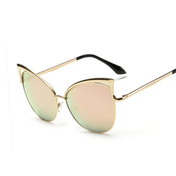 Naujas mados nekilnojamojo metalo rėmo akiniai nuo saulės moterims prekės ženklo dizaineris retro vintage akiniai nuo saulės, cat eye akiniai oculos de sol feminino