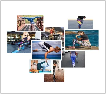 Naujas Mados Čikagos Moterų Jogos Kelnės 3D Spausdinami aukštos juosmens Plius Dydis Sportas Antblauzdžiai Tenka Gimnastikos Fitneso Aptemptų Kelnių