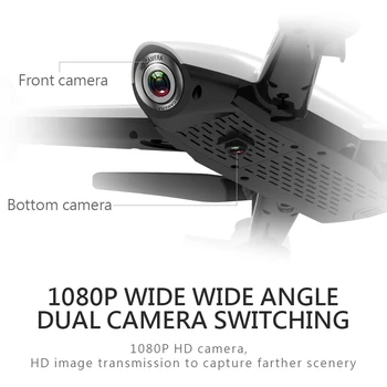 Naujas Mini Drone 4K 1080P HD Kamera, WiFi Fpv Oro Slėgio Aukščio Laikyti Juoda Ir Balta, Sulankstomas Quadcopter RC Dron Žaislas