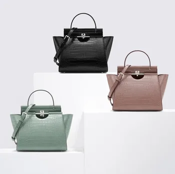 [ naujas modelis ] sūpynės krepšys Moterims, Metaliniai Mygtukai, Lagaminėlis, Aligatorius Iškilumo Rankinės