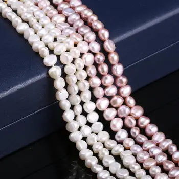 Naujas natūralių gėlavandenių perlų nereguliarus, baltųjų ryžių formos rutuliukai naudojami papuošalai 