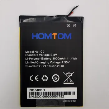 Naujas Originalus Už HOMTOM C2 baterija 3000mAh Mobiliojo telefono baterija Aukštos kokybės HOMTOM C2 Mobilių Priedų +Nemokamas Įrankiai