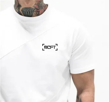 Naujas Prekės ženklo Drabužių Stora Medvilne + Akies T-shirt Mens Fitneso marškinėliai Homme Salėse Tee Marškinėliai Vyrams Fitneso Vasaros Kultūrizmo Marškinėlius
