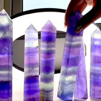 Naujas produktas, gamtos indigo mėlynos spalvos fluorito kvarco taškų crystal tower namų dekoro