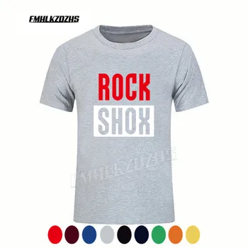 NAUJAS Rockshox Rock Shox Marškinėliai Topai Naujas Mados Trumpas Rankovės Moutain MTB Dviratininkas Bicycler T-shirts Tees H45