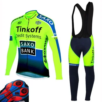 NAUJAS Saxo Bank Tinkoff ilgomis Rankovėmis Dviračių Džersis Nustatyti Tenue Cycliste Homme Roupa Ciclismo Feminina Maillot Hombre Verano