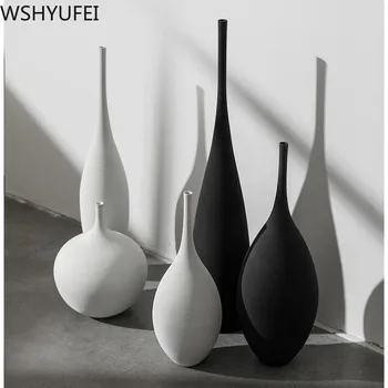 Naujas stilius Kūrybinės keramikos vaza kambarį gėlių kompozicijų Biuro stalas aukštos kokybės apdailos Studija apdailos WSHYUFEI