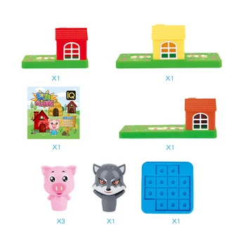 Naujas Tris Mažai Kiaulių Vaikų Spalvinga Blokuoti IQ Mokymo Smart Board Games Švietimo Intelekto Vaikams Žaislas Kalėdų Dovana