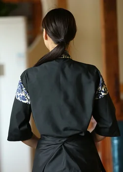 Naujas Unisex Japonijos Korėja Stiliaus Virėja Vienodas Kimono Suši Virėjas Marškinėliai Vidutinio Rankovės Restoranas Virtuvės Padavėjo Darbo Uniformas QJ05