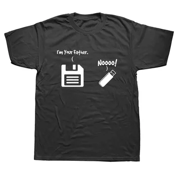 Naujas USB, aš Esu Jūsų Tėvas Marškinėliai Vyrams Medvilnės trumpomis Rankovėmis Humoro Geek Draugas Kompiuteris Pokštas marškinėliai Atsitiktinis Camisetas Mans