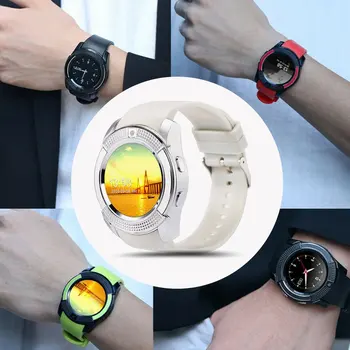 Naujas V8 Smart Watch Vyrai su Kamera/sim Kortelės Lizdą, Atsiliepti į Skambutį Dial Skambinimo Funkcija Visiškai Jutiklinį Ekraną, 