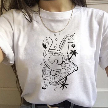 Naujas Vienaragis Kawaii Harajuku T Marškinėliai Moterims Mielas Unicornio Ullzang Animacinių filmų T-shirt 90s Juokinga Spausdinti Marškinėlius Grafinis Viršuje Tees Moteris