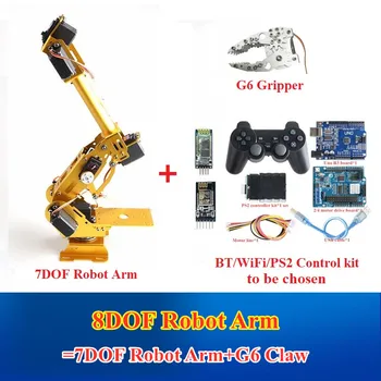 Naujas Wi-fi/Bluetooth/PS2 Kontrolės 8DOF Roboto Ranka ABB Robotų Modelio valdymo rankeną su 360 Laipsnių Besisukantis Bazės DS3218 Servo