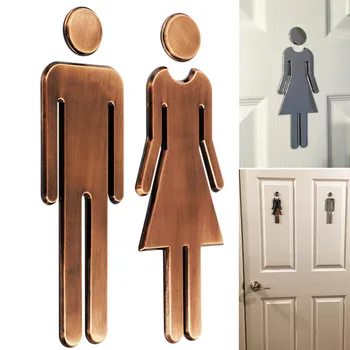 Naujausias 2vnt/Komplektas (ABS), Vonios kambarys Pasirašyti lipnių Vyrų, Moterų Tualeto Simbolis
