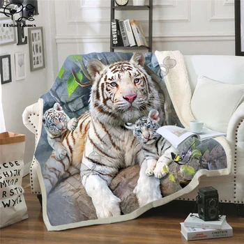 Naujausias Tigras 3D Spausdinimo Pliušinis Vilnos Antklodė Suaugusiųjų Mados, Antklodės, Home Office Skalbti Antklode Atsitiktinis Vaikų Mergaičių Sherpa Antklodė