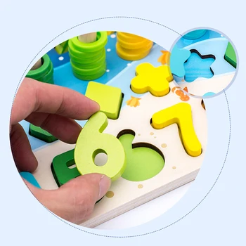 Nauji Karšto Mediniai Žaislai Montessori Ugdymo Vaikams Užimtas Valdybos Matematika, Geometrija Rinkinys Ikimokyklinio SMR88