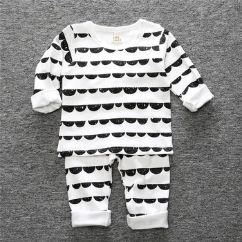 Nauji kūdikių drabužiai nustatyti medvilnės berniukas mergaičių drabužių pavasario rudens kūdikių pižama animacinių filmų spausdinti ilgomis rankovėmis drabužius bebes ST268