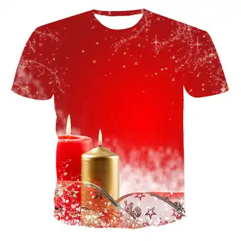 Nauji marškinėliai vyriški aukštos kokybės vyriški ir moteriški marškinėliai Kalėdų trumpas rankovės 3D spausdinimo Kalėdų, vyriški T-shirt