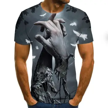 Nauji vyriški kaukolė moliūgų žibintų T-shirt mados vasaros trumparankoviai dvasios riteris cool T-shirt 3D kaukolė spausdinti viršaus kaukolė T-shirt