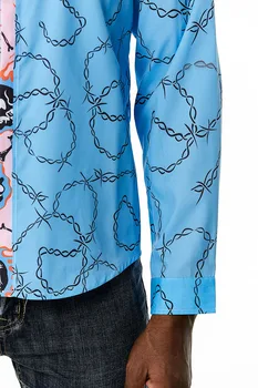 Nauji vyriški Marškiniai Rudens Derliaus Spausdinimo vyriški ilgomis Rankovėmis Marškinėliai Camisa Masculina