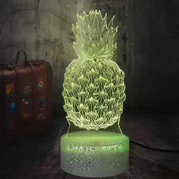 Naujiena 3D Ananasų Ananas LED Nakties Šviesos Spalvinga Iliuzija Lentelės, Stalo Lempos Kūdikių Miego Lampara Namų Dekoro Vaiko Gimtadienio lempos