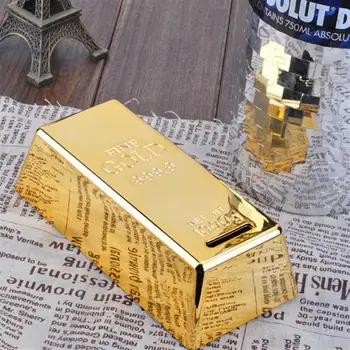 Naujovė Aukso Baras Formos Taupyklė Monetomis Banko Taupymo Puodą (Golden)