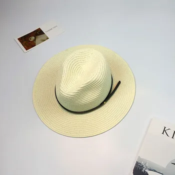 Naujus moteriškus sombreros moterų vasaros skrybėlę klasikinis juoda juosta, Panama sunhats Džiazo Skrybėlę paplūdimys skrybėlės moterims chapeau de paille femme