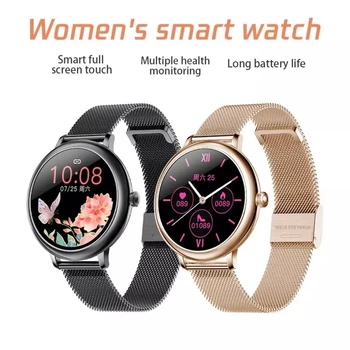 Naujus moteriškus Žiūrėti Riešo 1.08 Ekrane Miego Stebėjimo Kalorijų Menstruacijų Priminimas Smart Apyrankę Metalas+Silikono Watchband