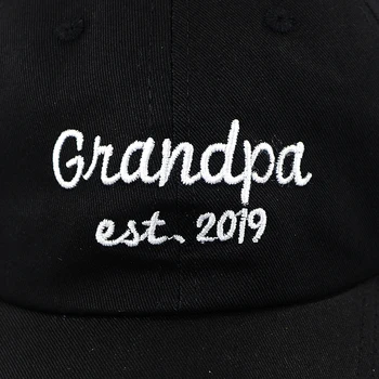 Naują laišką, siuvinėjimo beisbolo kepuraitę medvilnės reguliuojamas senelis est 2019 tėtis kepurės moterims, vyrams, lauko kelionių hip-hop kepurės