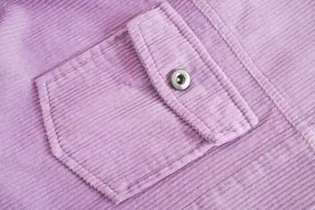 Naujų 2020 M. Rudens Žiemos Moterys Derliaus Violetinė Velvetas Striukės, Paltai Mados Kutas Outwear Viršūnes Moterų Atsitiktinis Palaidų Paltai