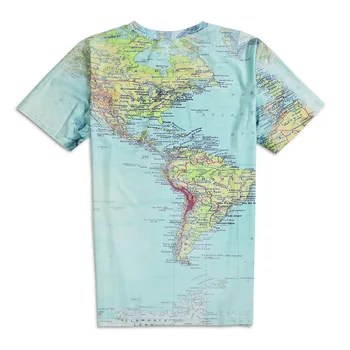 Naujų Mados Pasaulio Žemėlapyje Marškinėliai Spausdinimas, 3D Harajuku Trumpas Rankovės Marškinėliai Viršuje Vasaros Stiliaus Juokingi Grafikos Aprangą Tees