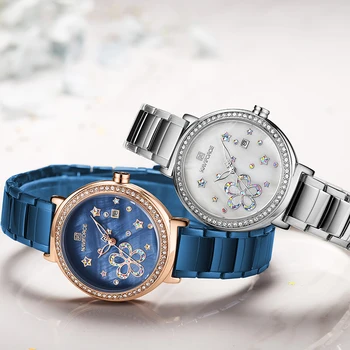 NAVIFORCE Naujas Moterų Laikrodžiai Mados Suknelė Kvarco Žiūrėti Ponios Viršų Prabangos Prekės ženklo Moterų Laikrodis Mergina Laikrodis Relogio Feminin