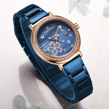 NAVIFORCE Naujas Moterų Laikrodžiai Mados Suknelė Kvarco Žiūrėti Ponios Viršų Prabangos Prekės ženklo Moterų Laikrodis Mergina Laikrodis Relogio Feminin