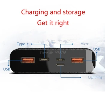 (Ne Baterija) Dual USB Tipas-C Maitinimo Banko Shell 